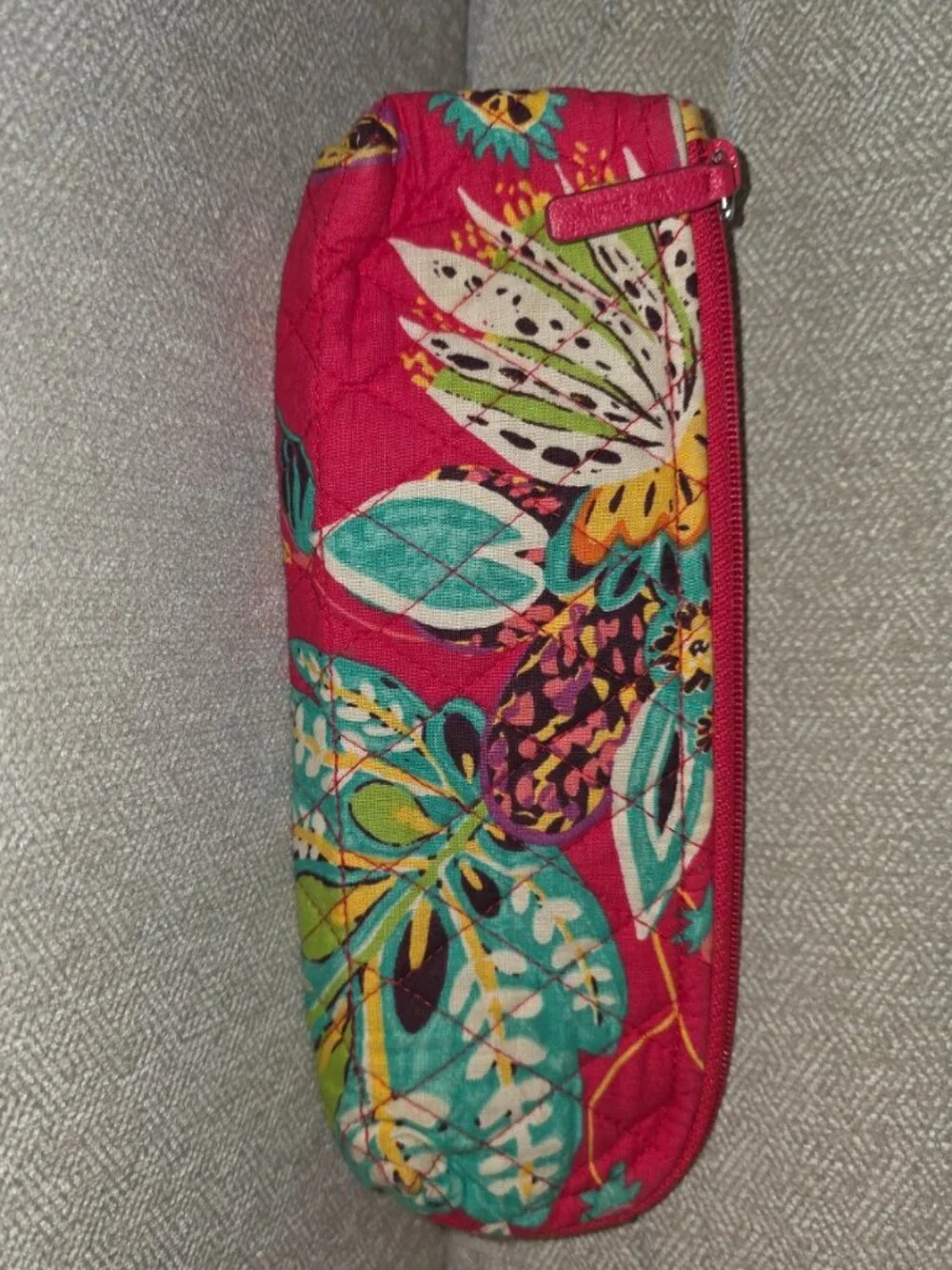 Vera Bradley Zip Pouch Makeup Organizer Pencil Case Travel Accessory Rumba